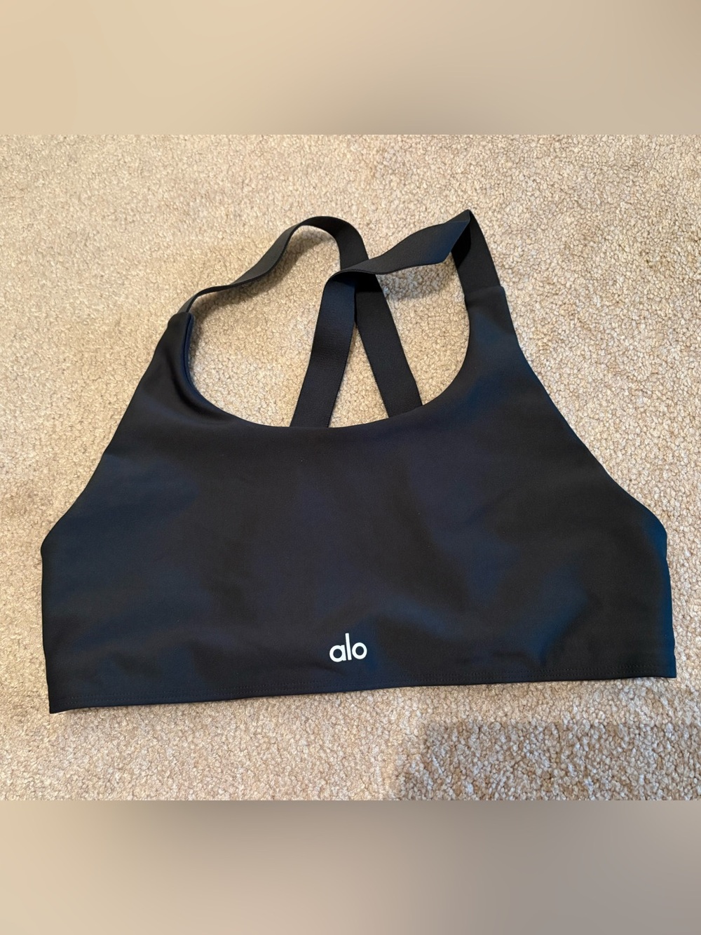 Women’s Alo racer back sports bra size L no pads